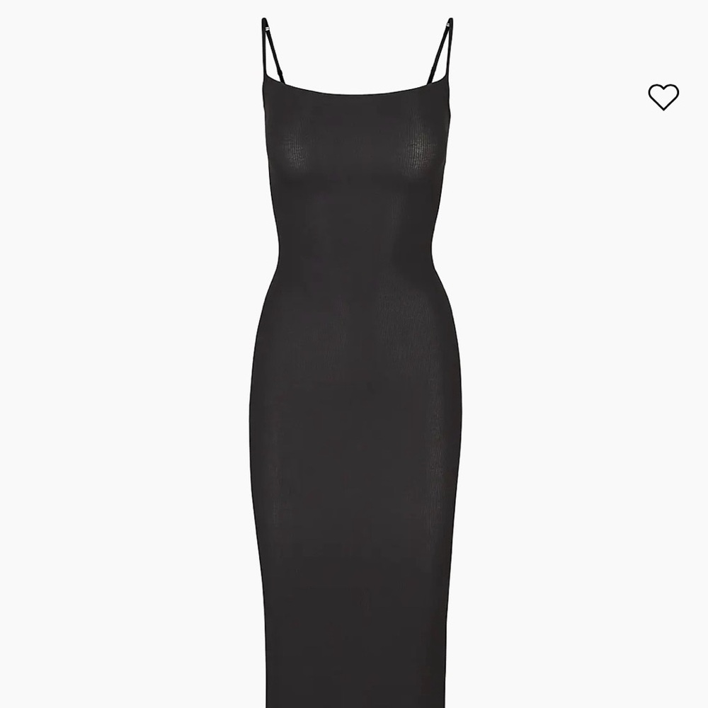 SKIMS SOFT LOUNGE LONG SLIP DRESS ONYX